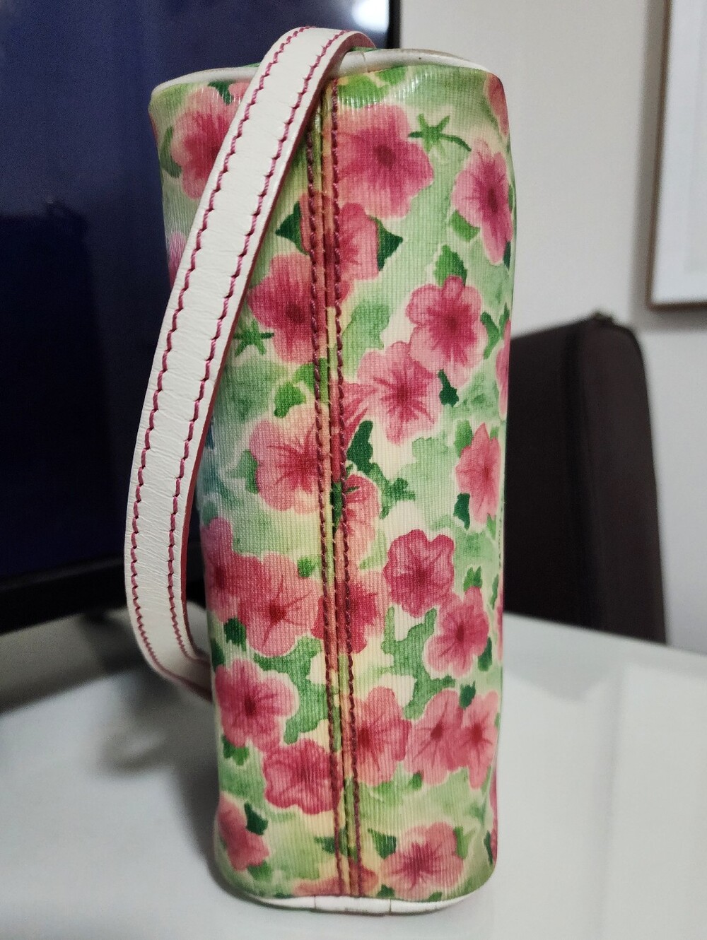Dooney & Bourke Pink Floral Wristlet with Green Accents - Picture 4 of 12